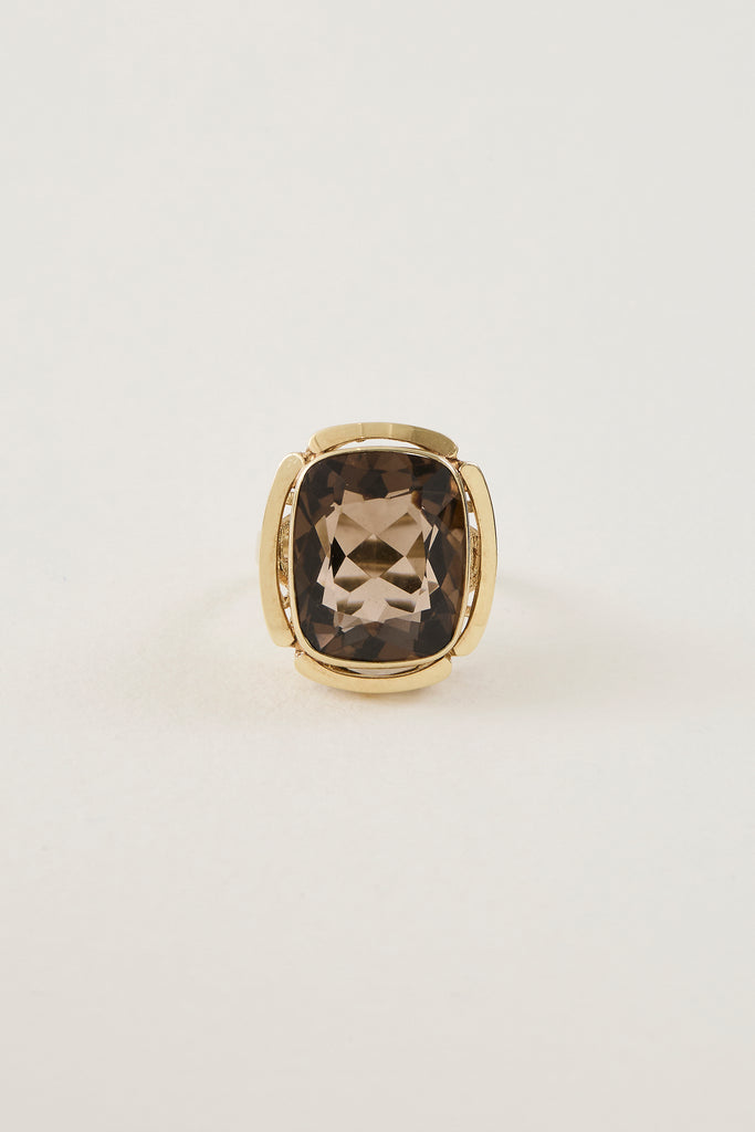 Mid Century Smokey Quartz Ring