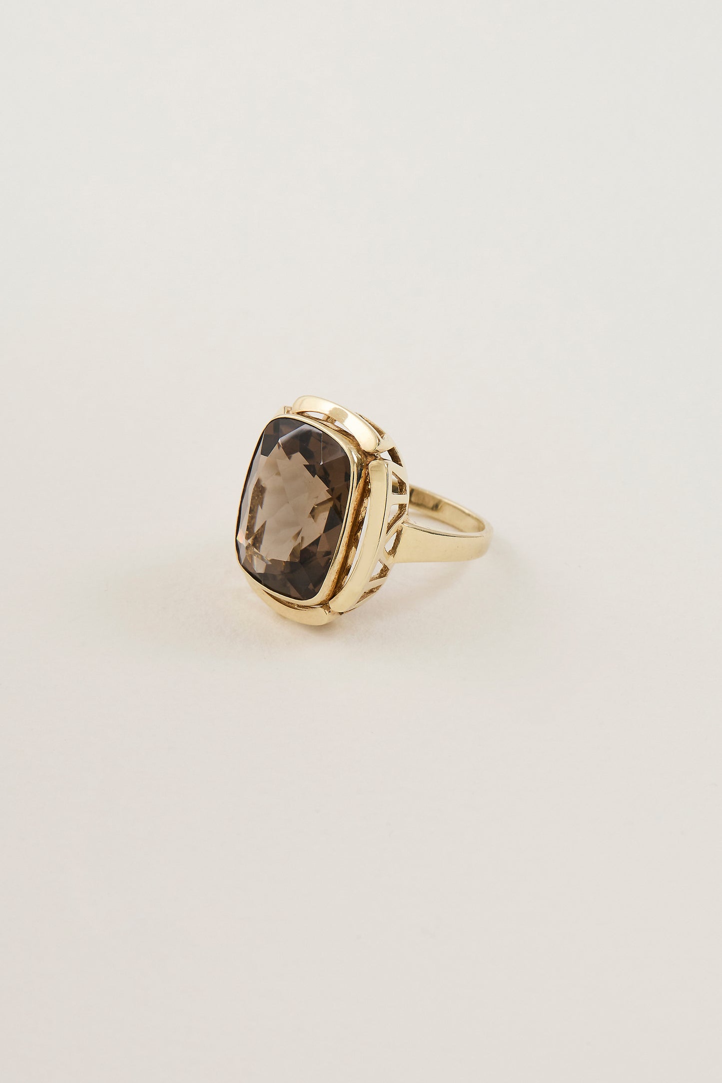 Mid Century Smokey Quartz Ring