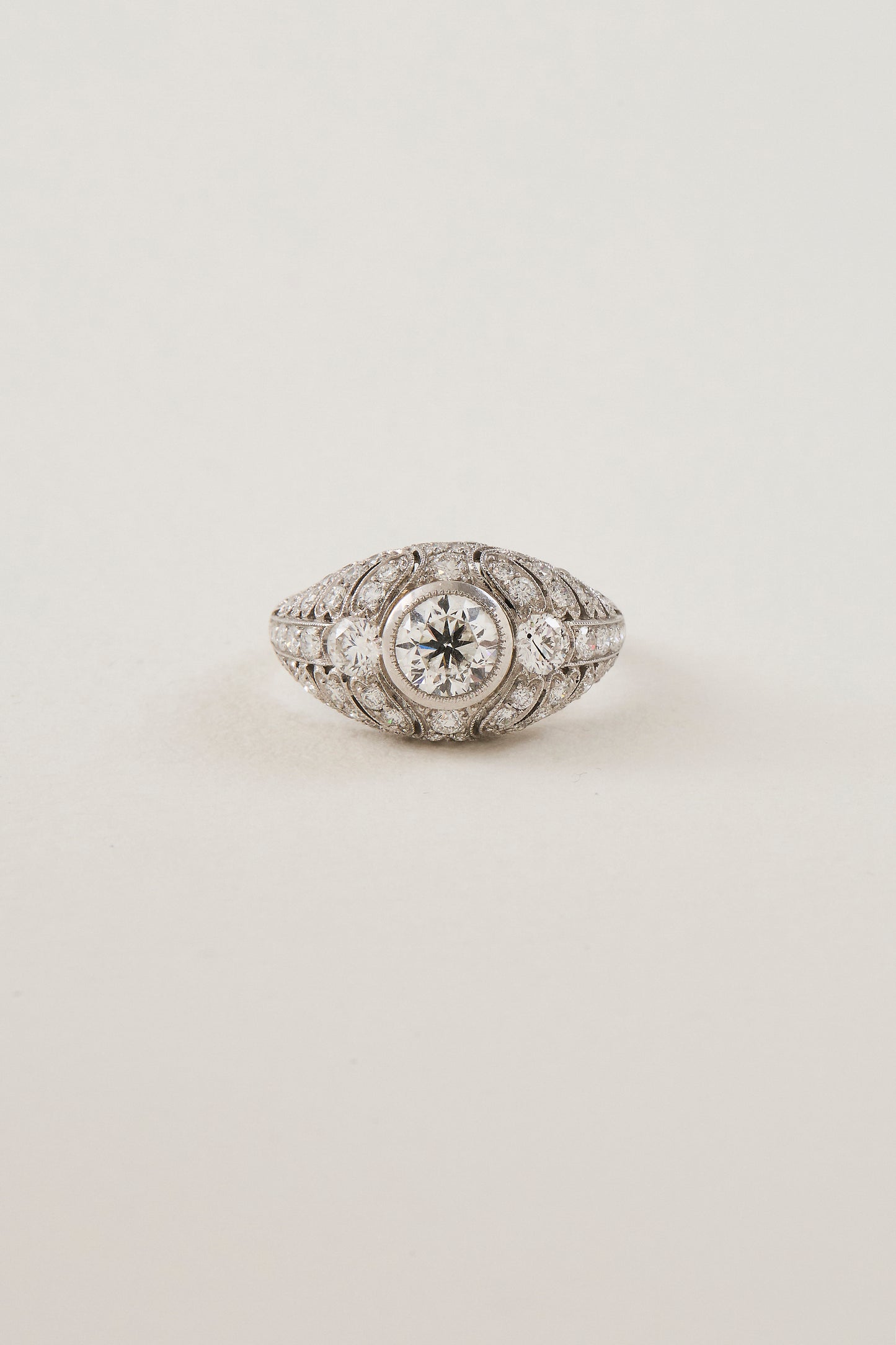 Domed Art Deco Design Ring