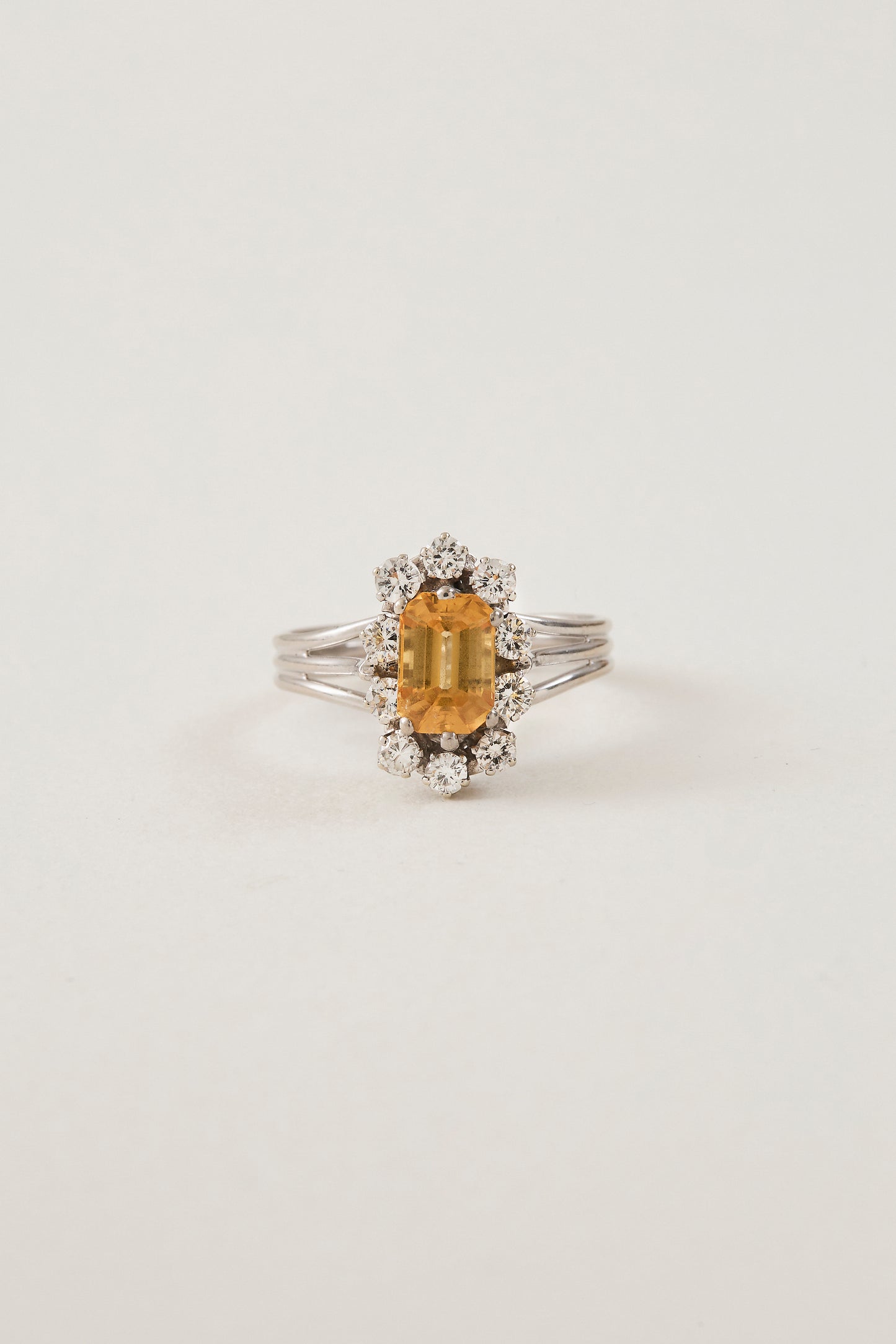 Yellow Sapphire Cluster Ring