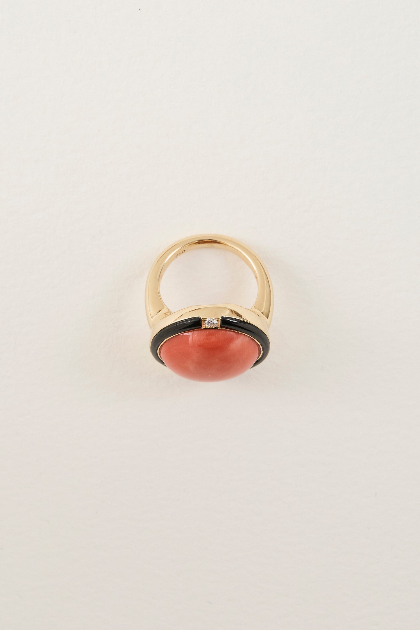 Coral Cabochon Ring