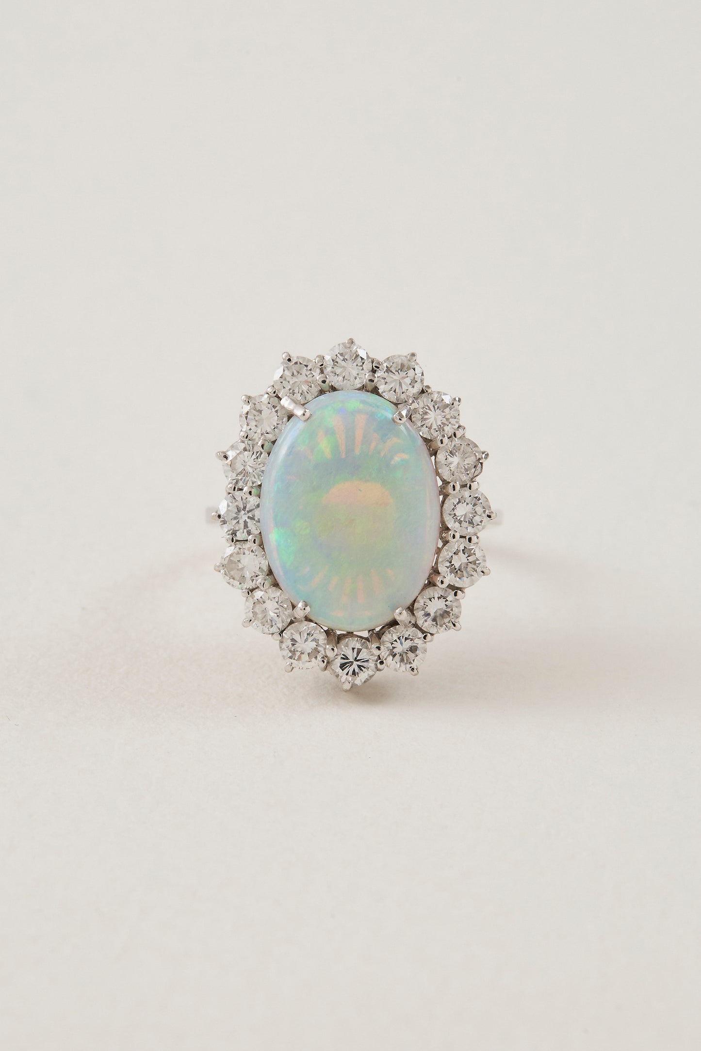 White Opal Cluster Ring