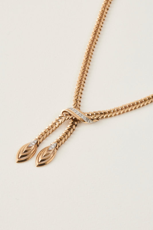 Mid-Century Lariat Diamond Necklace