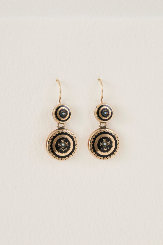 Victorian Onyx Drop Earrings