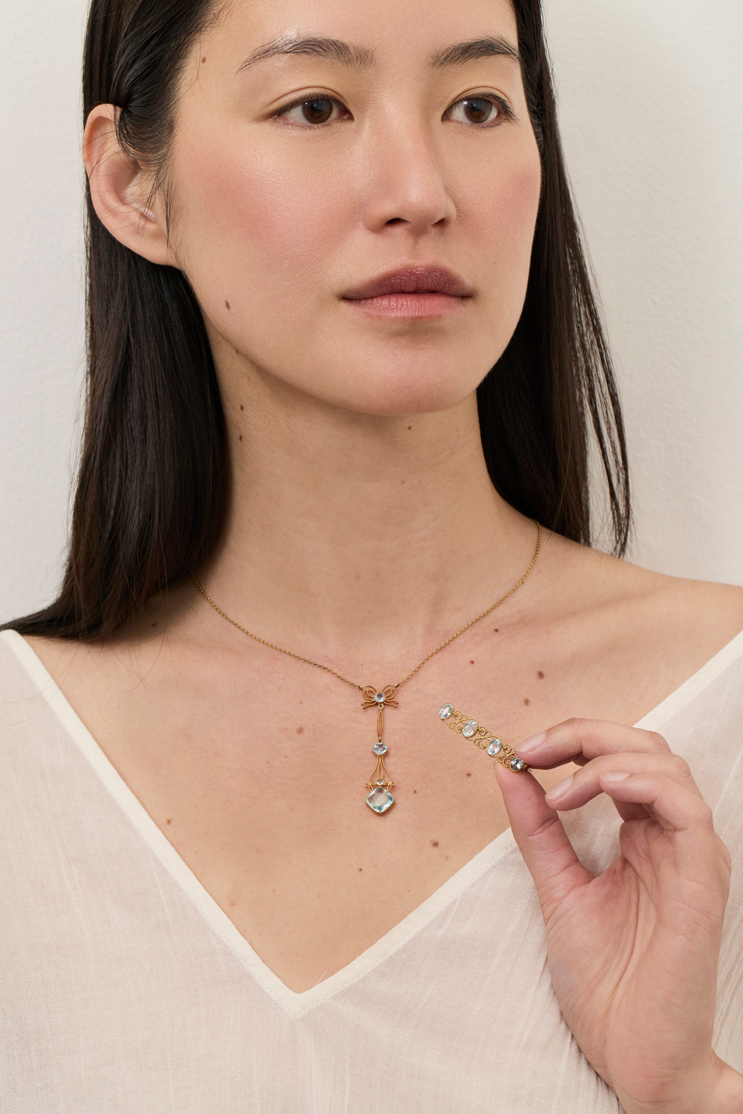 Aquamarine Art Nouveau Necklace