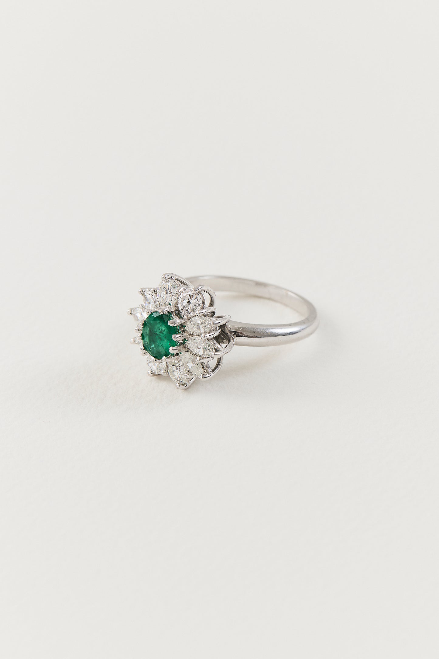 Ethereal Emerald Cluster Ring