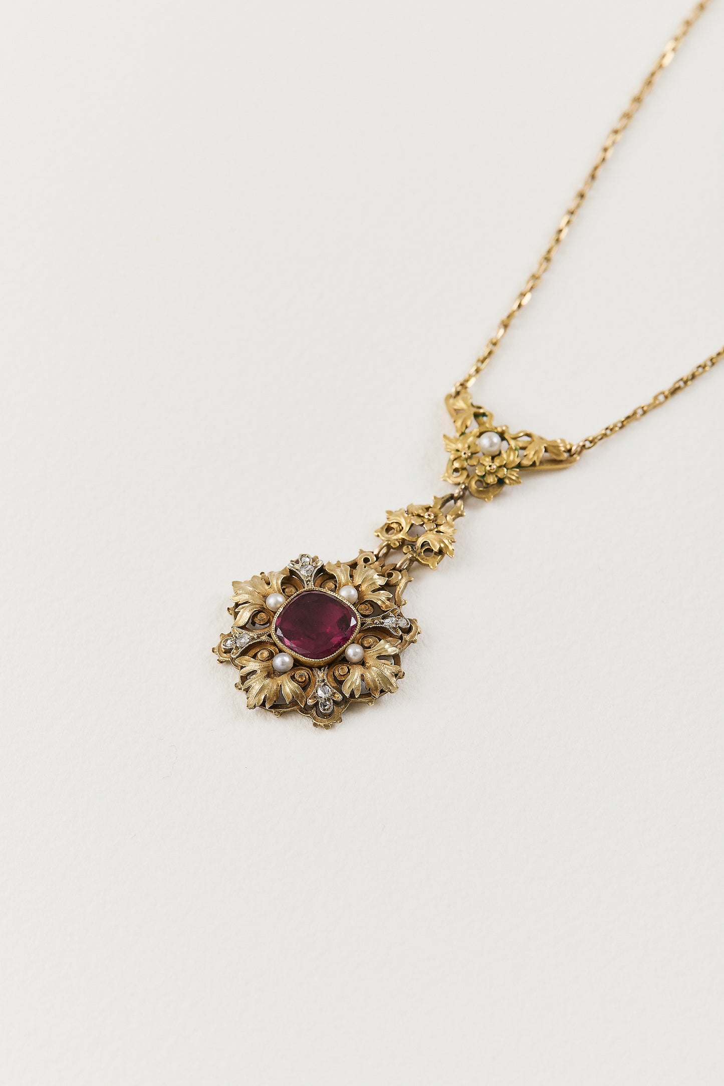 Victorian Pink Tourmaline Necklace