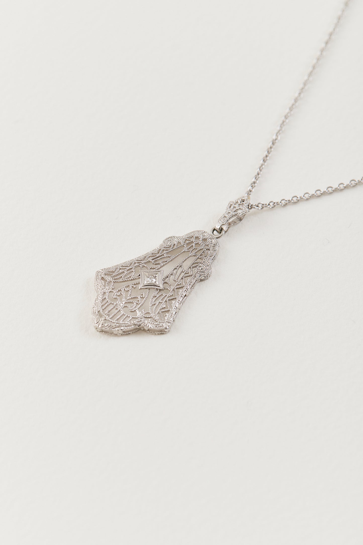 Art Deco Diamond Pendant Necklace