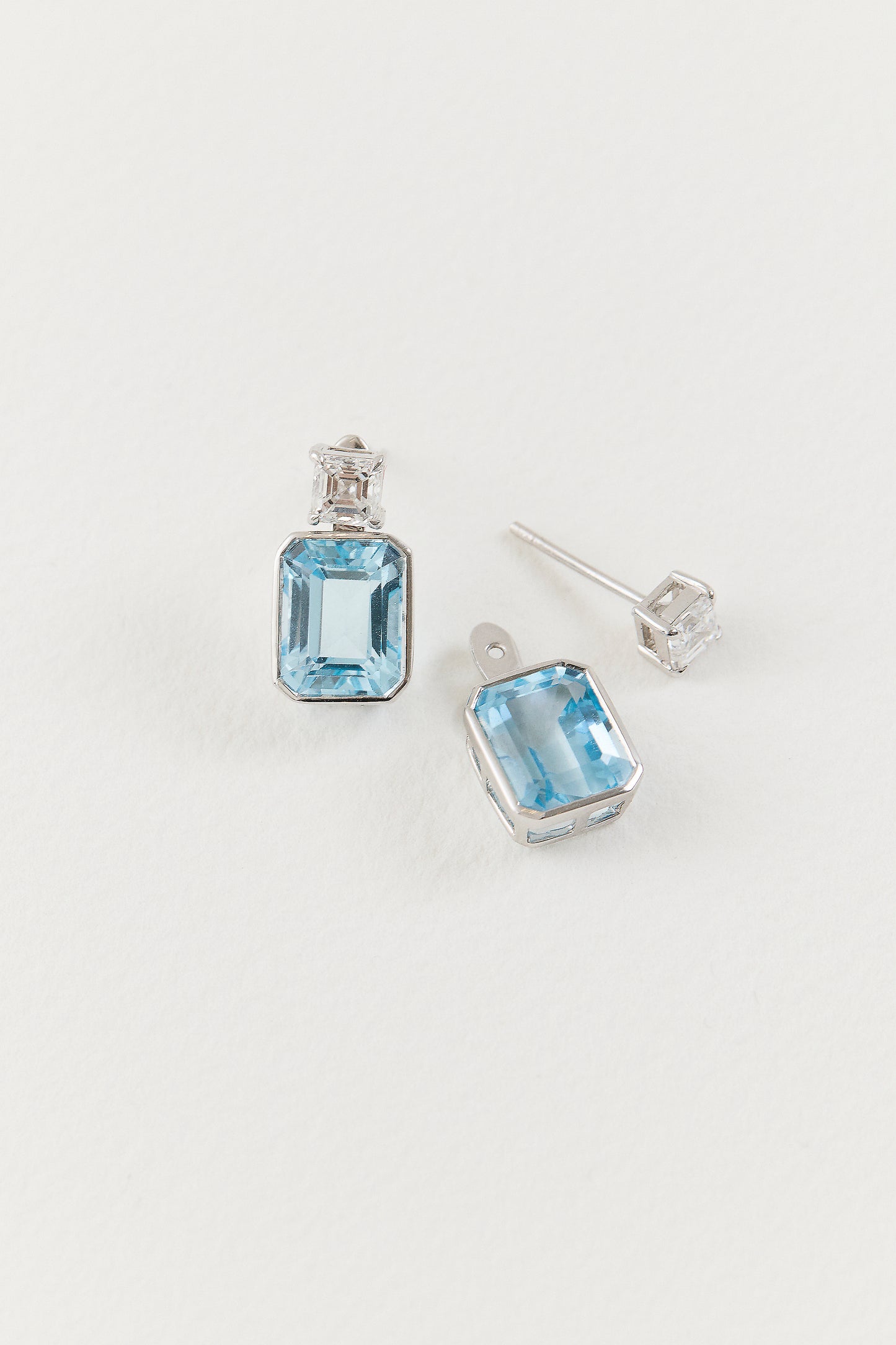 Aquamarine Deco Drop Earrings