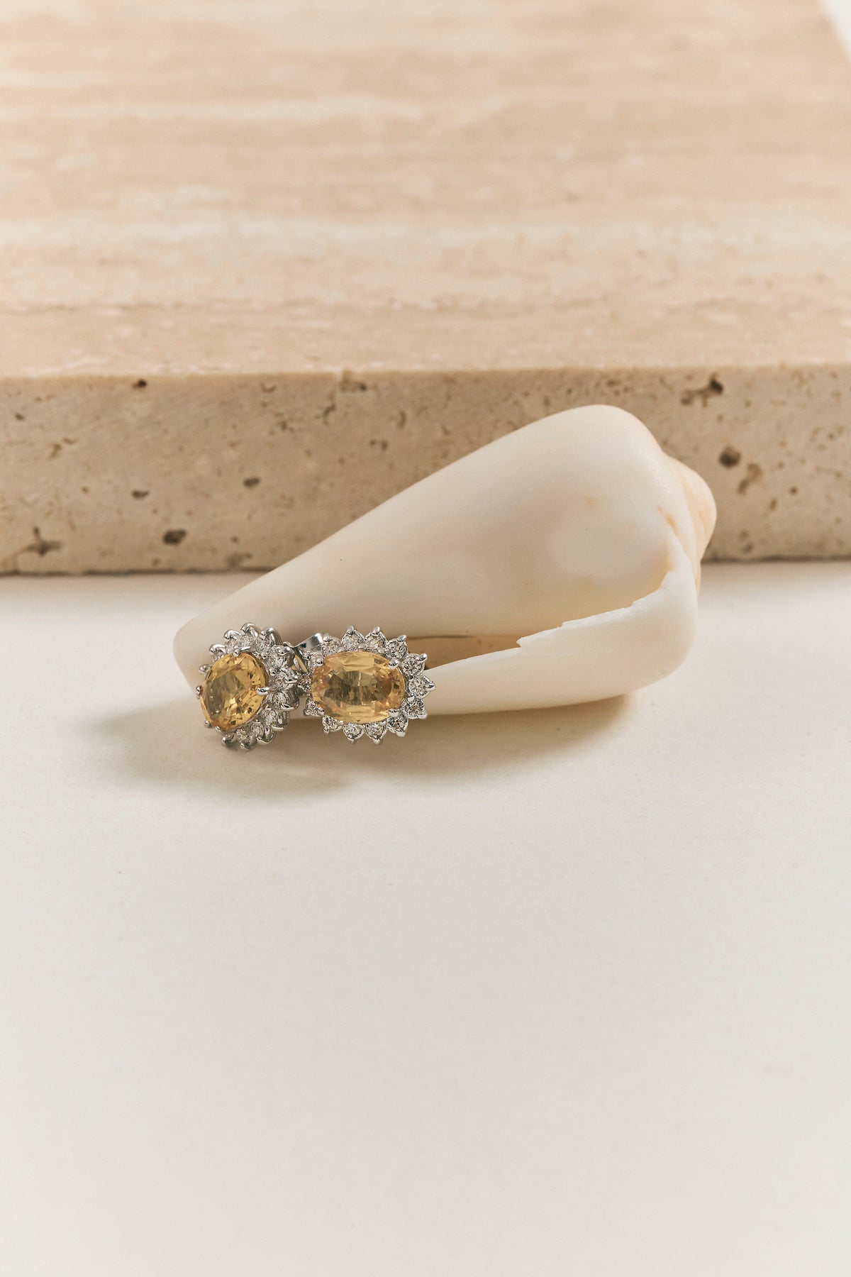 Yellow Sapphire Oval Studs