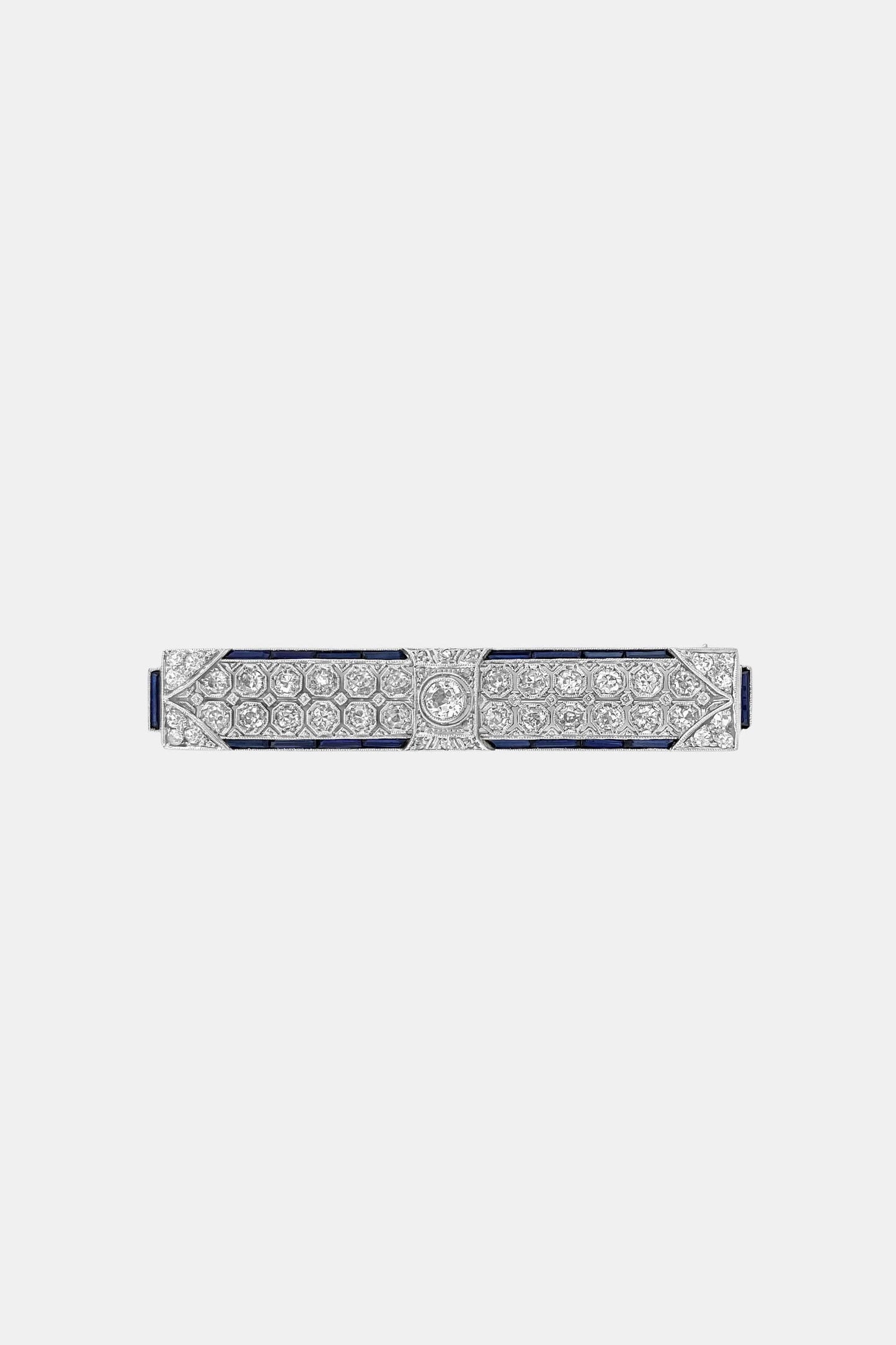 Art Deco Diamond and Sapphire Brooch