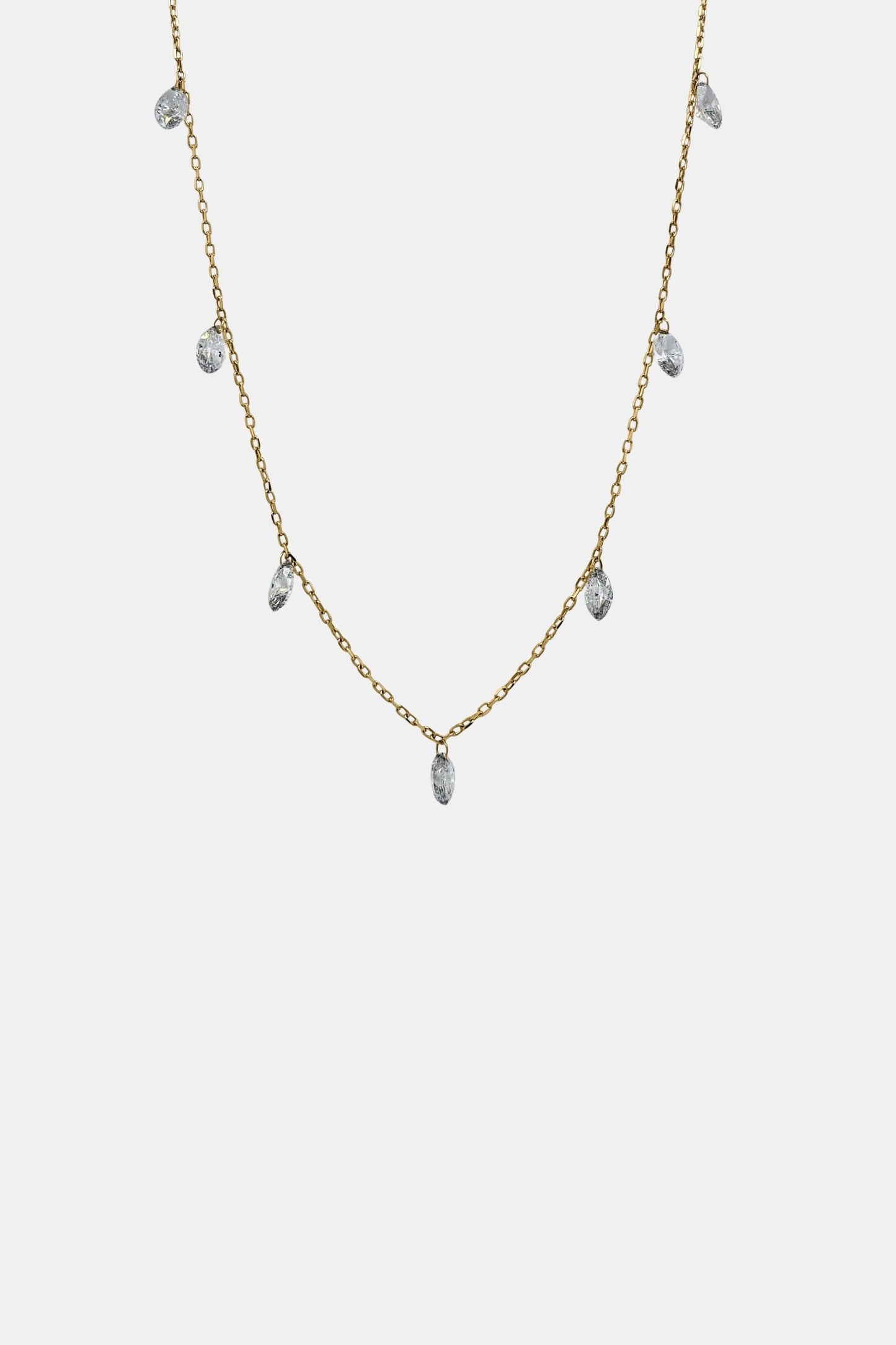 Diamond Floating Marquise Necklace