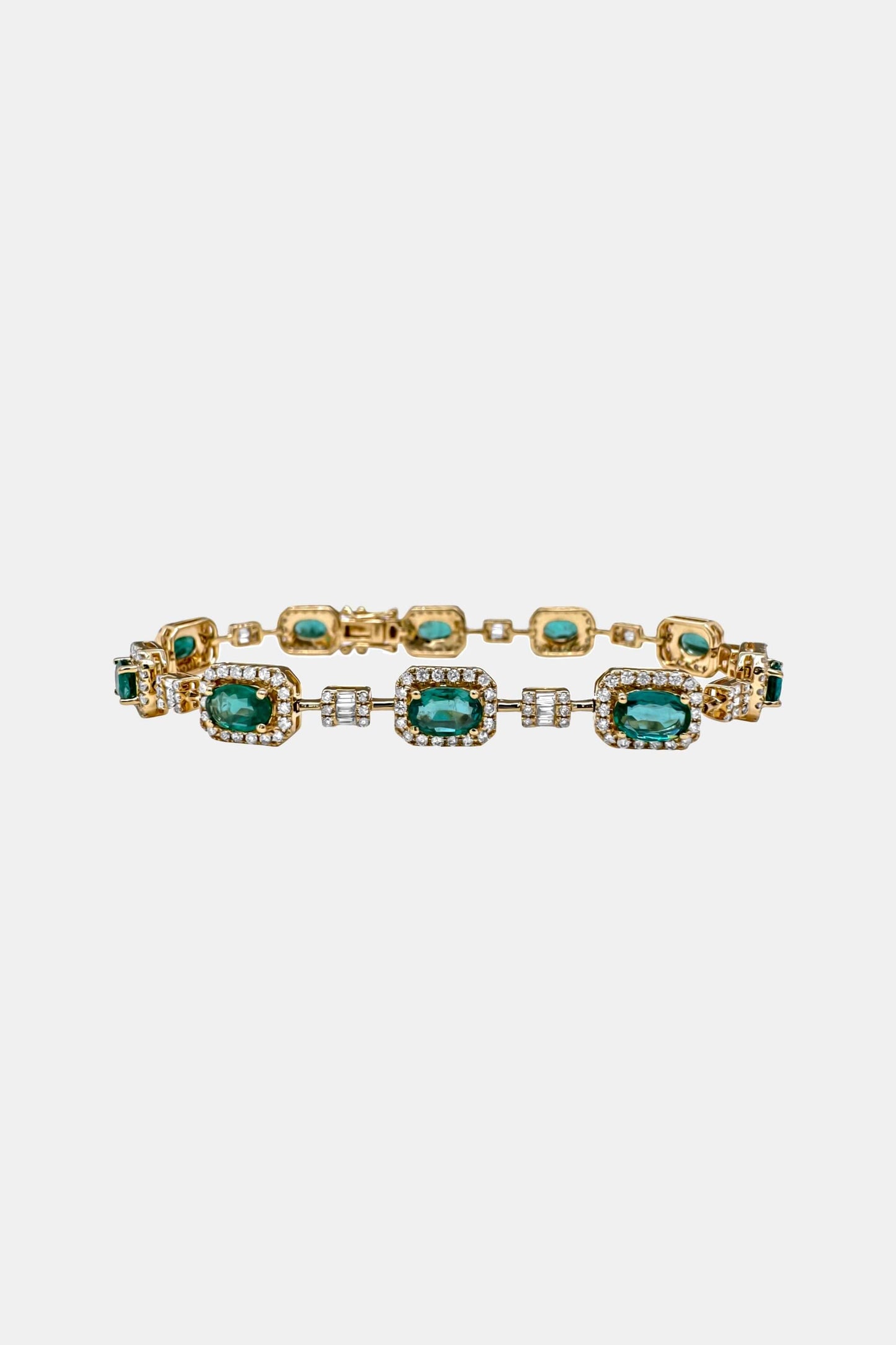 Emerald Halo Tennis Bracelet
