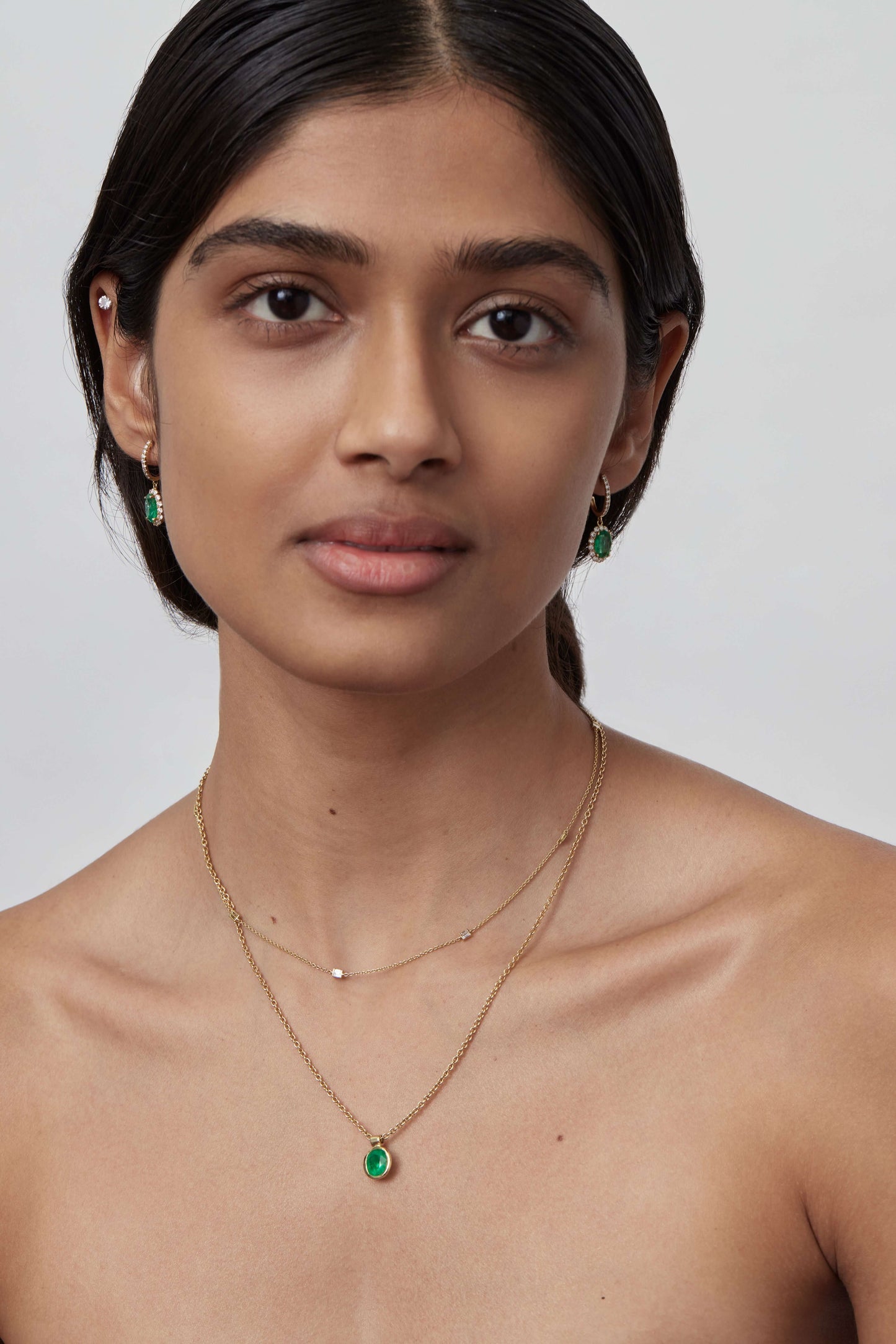 Emerald Solitiare Necklace