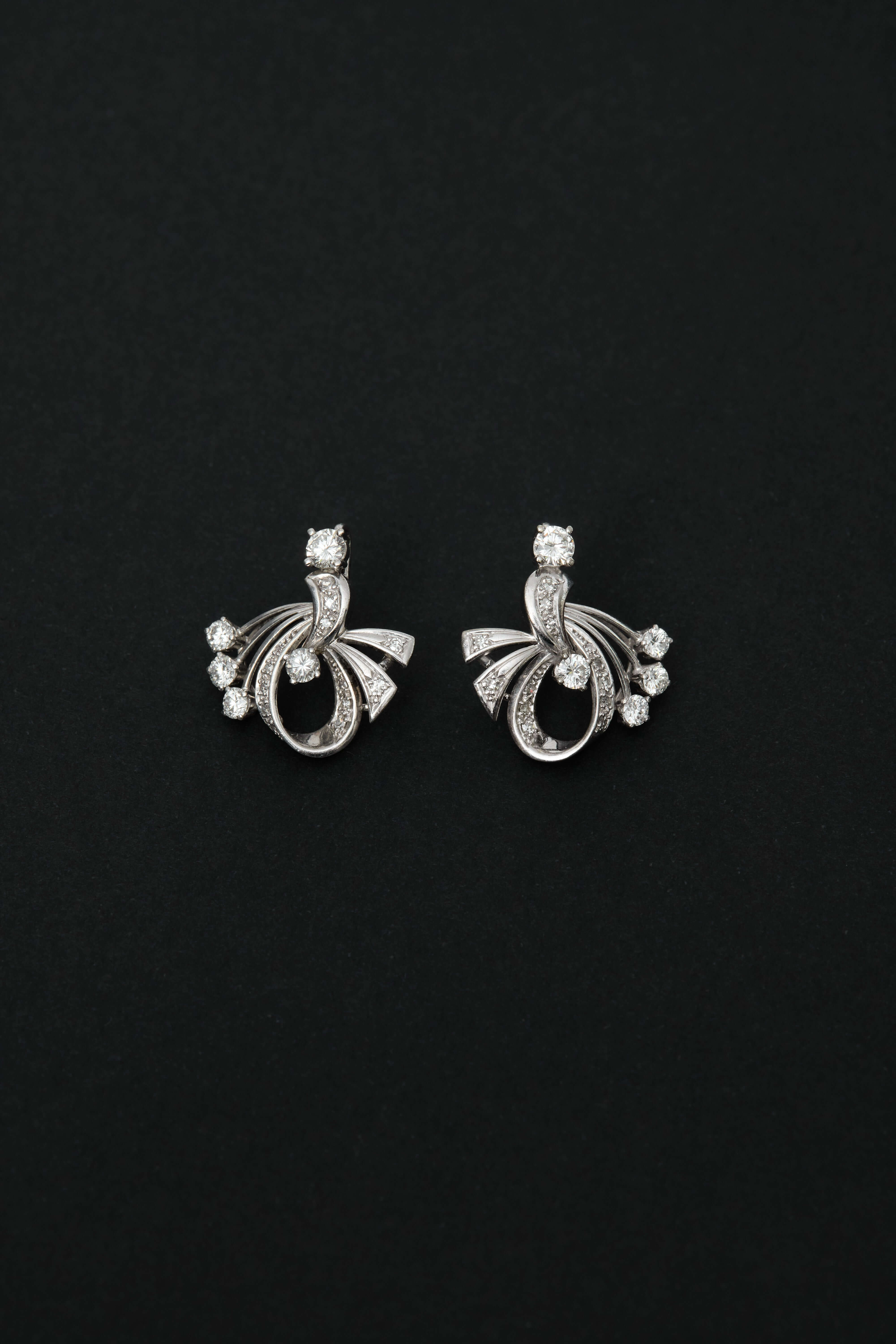 Mid-Century Diamond Earrings