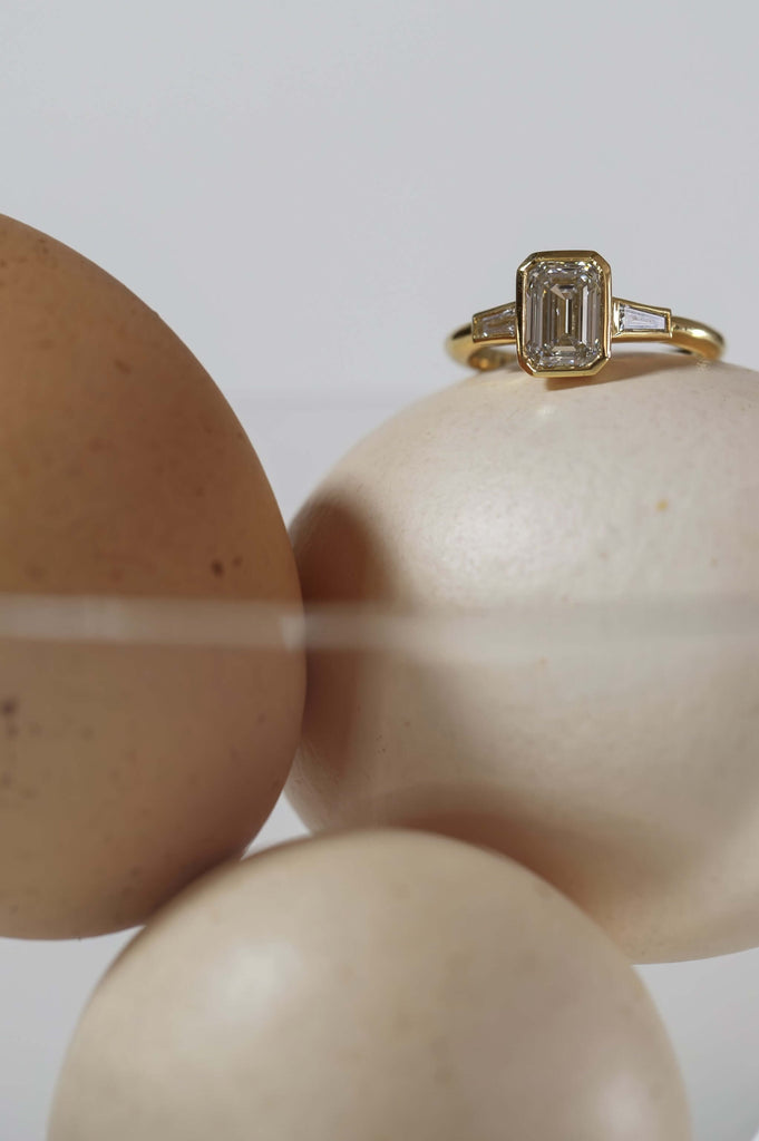 Deco Inspired Trilogy Ring