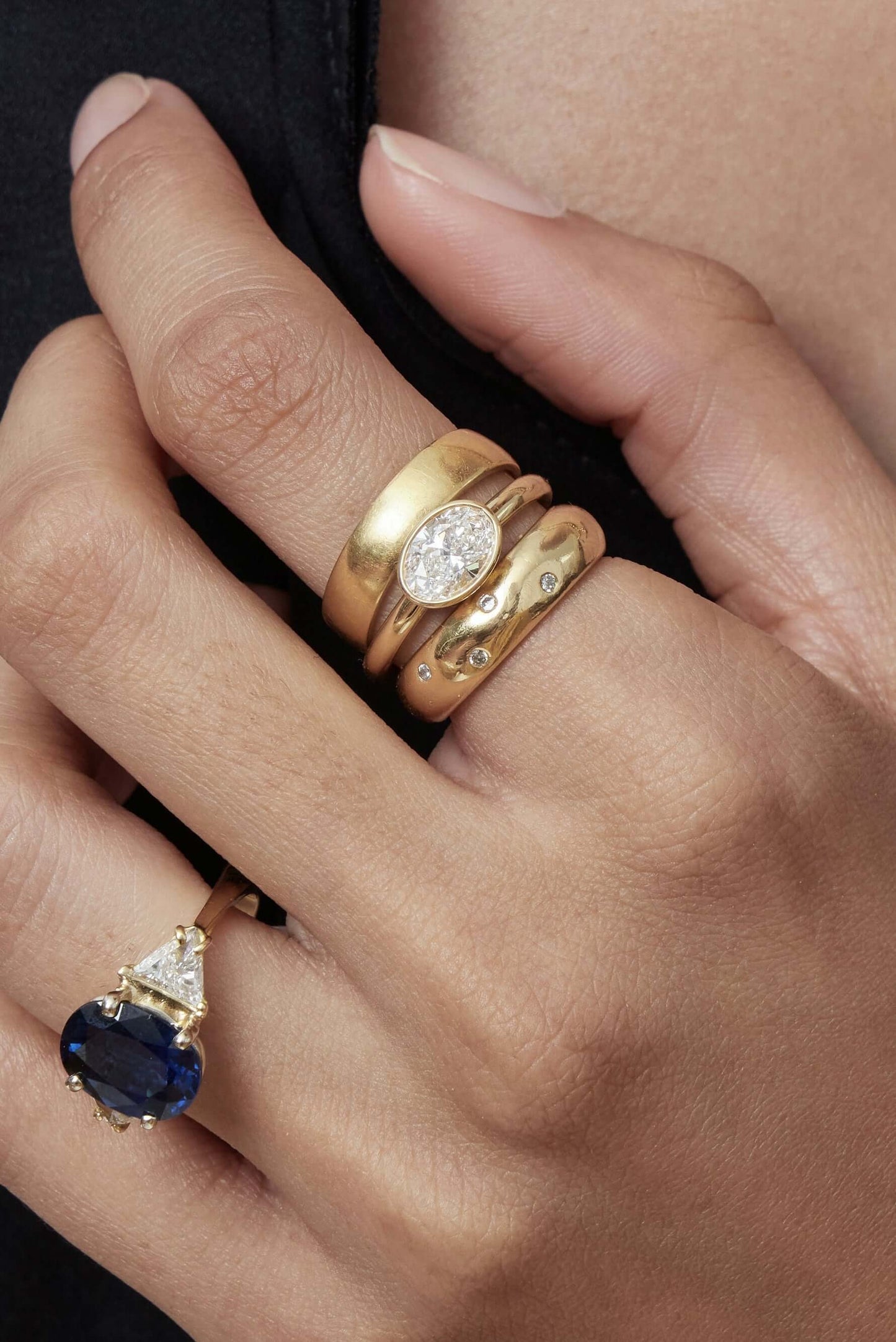 East-West Oval Bezel Ring