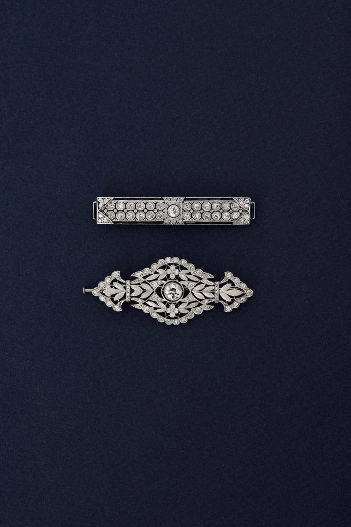 Art Deco Diamond and Sapphire Brooch