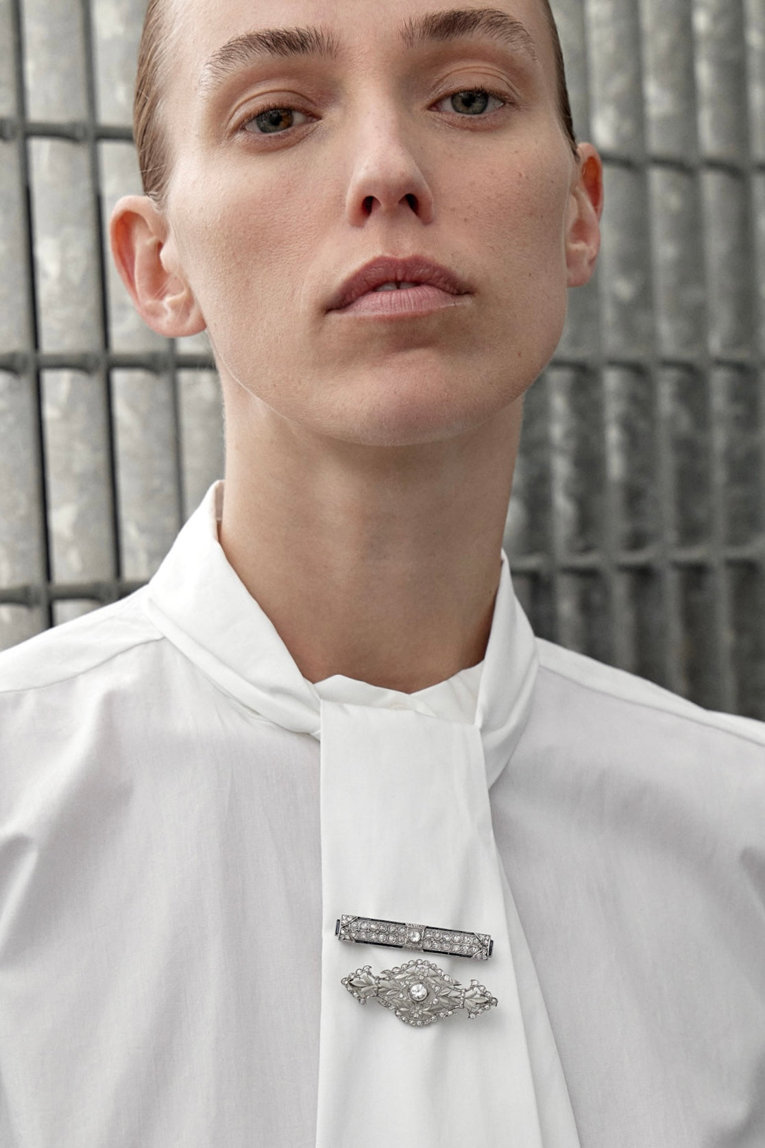 Art Deco Diamond and Sapphire Brooch