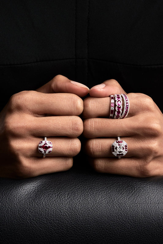 Scalloped Art Deco Design Ring