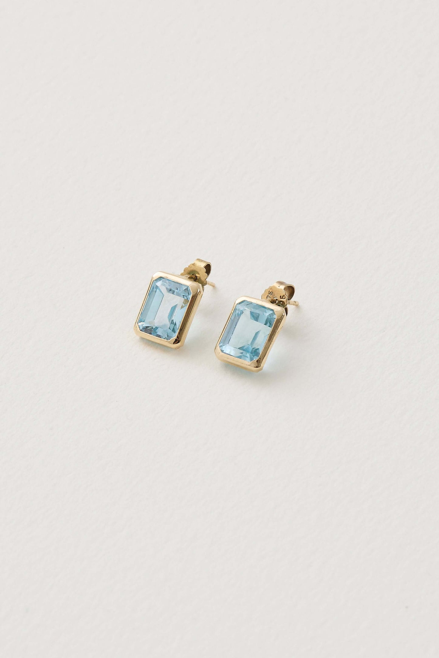 Aquamarine Deco Studs