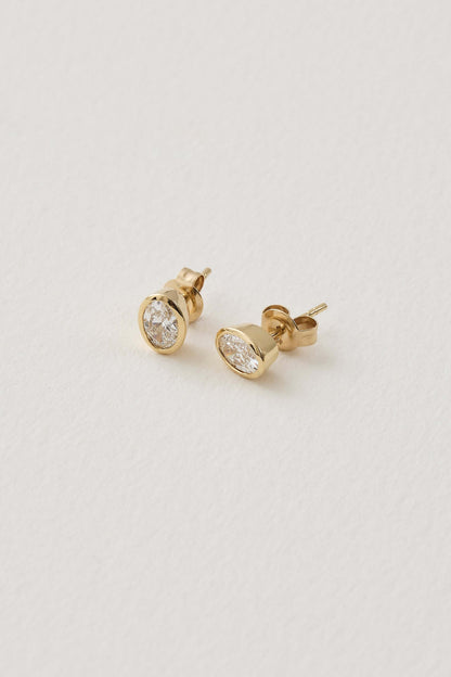 Diamond Oval Studs