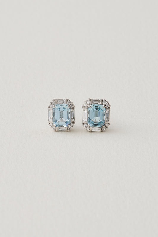 Aquamarine Deco Inspired Studs