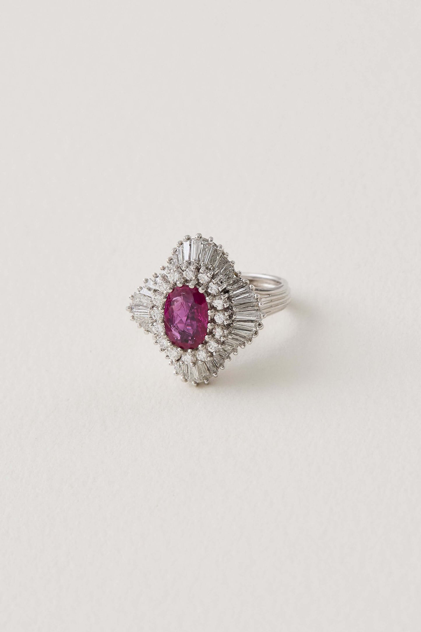 Mid Century Ruby Ballerina Ring