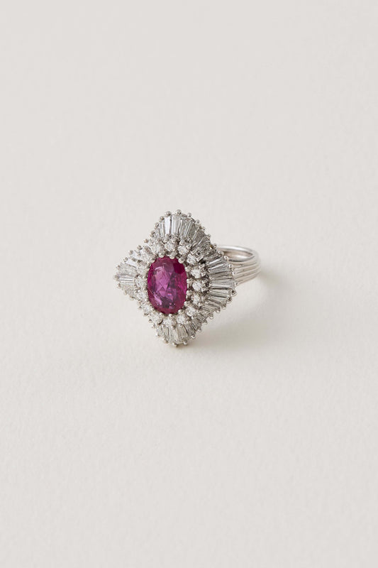 Mid-Century Ruby Ballerina Ring