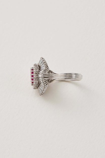 Mid Century Ruby Ballerina Ring
