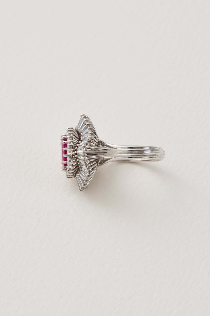 Mid Century Ruby Ballerina Ring