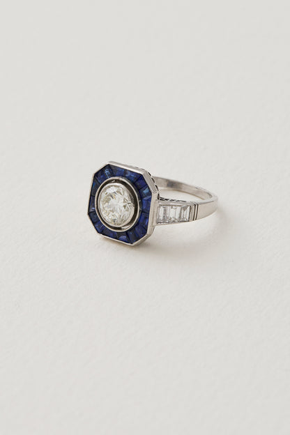 Sapphire Deco Ring