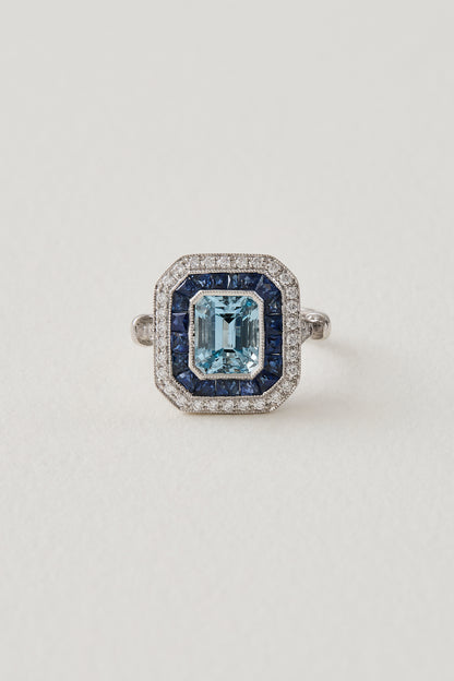 Aquamarine Decadent Ring