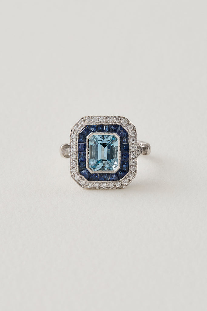 Aquamarine Decadent Ring