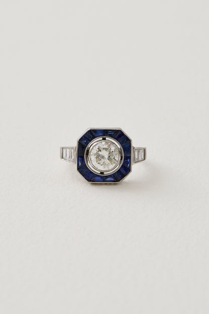 Sapphire Deco Ring