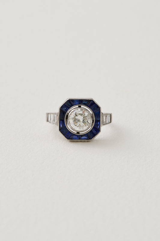 Sapphire Deco Ring