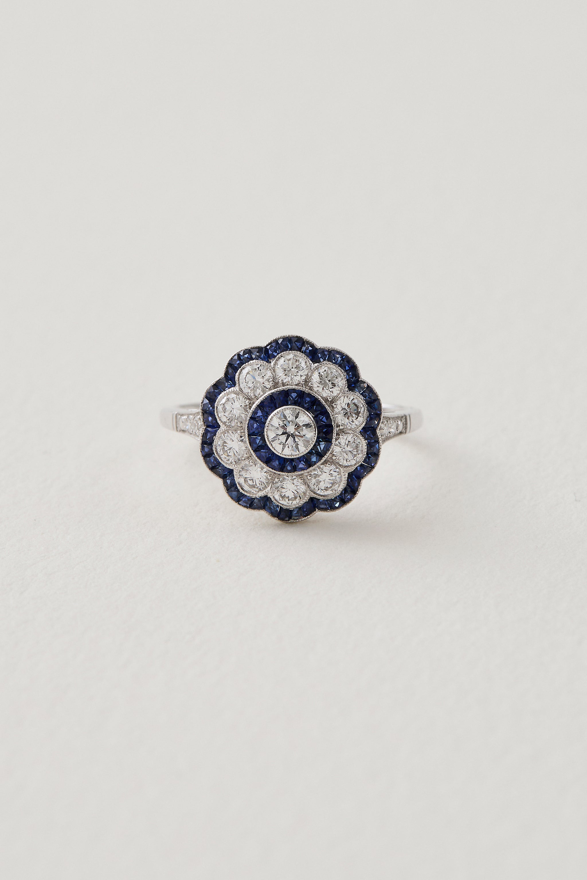 Sapphire Floral Deco Ring