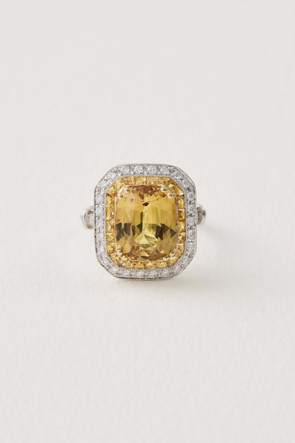 Sapphire Halo Deco Ring