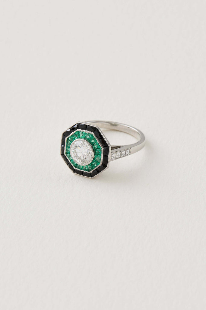 Octagonal Art Deco Design Ring