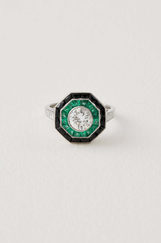 Octagonal Art Deco Design Ring