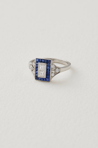 Sapphire Deco Ring