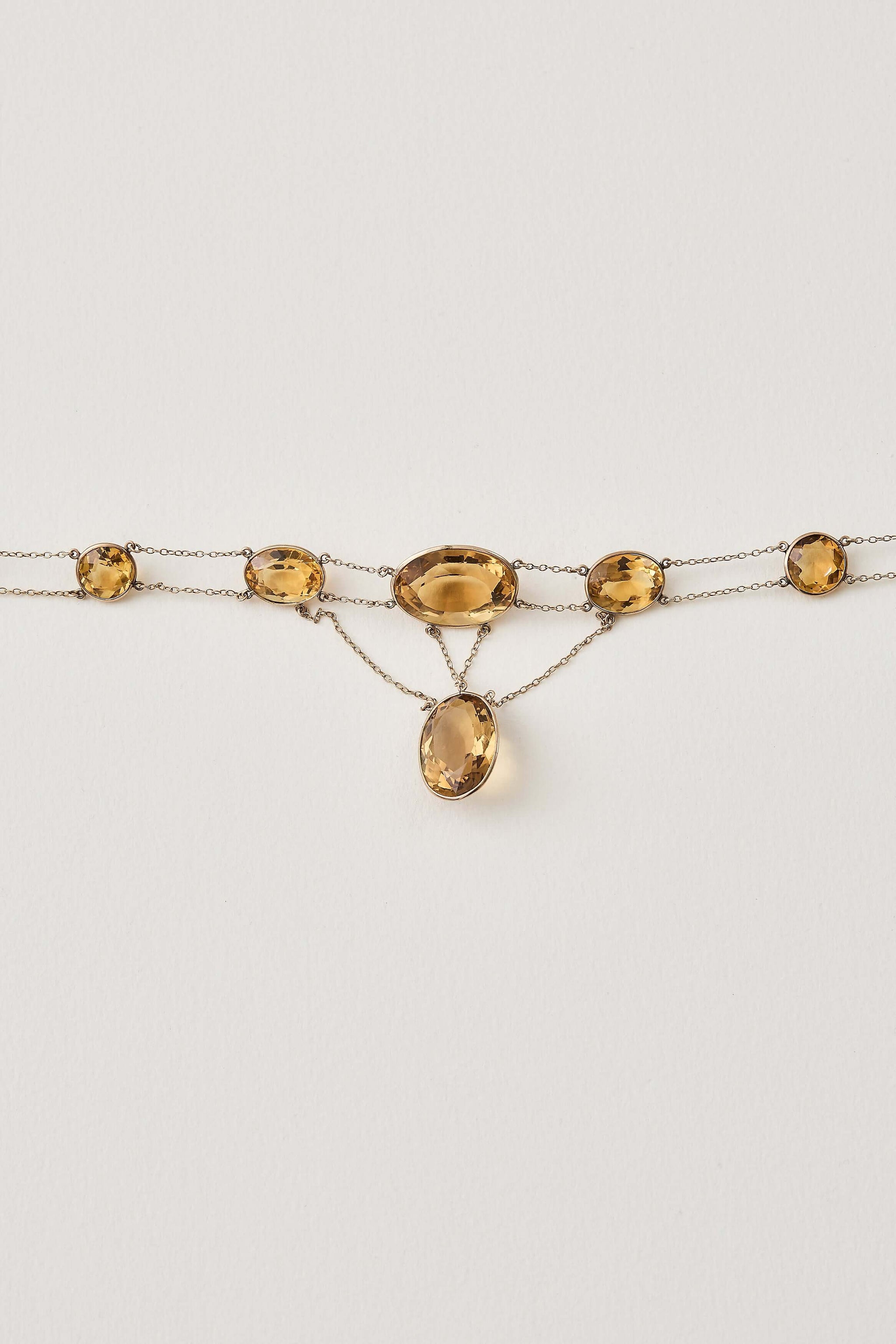 Antique Edwardian Citrine Necklace 