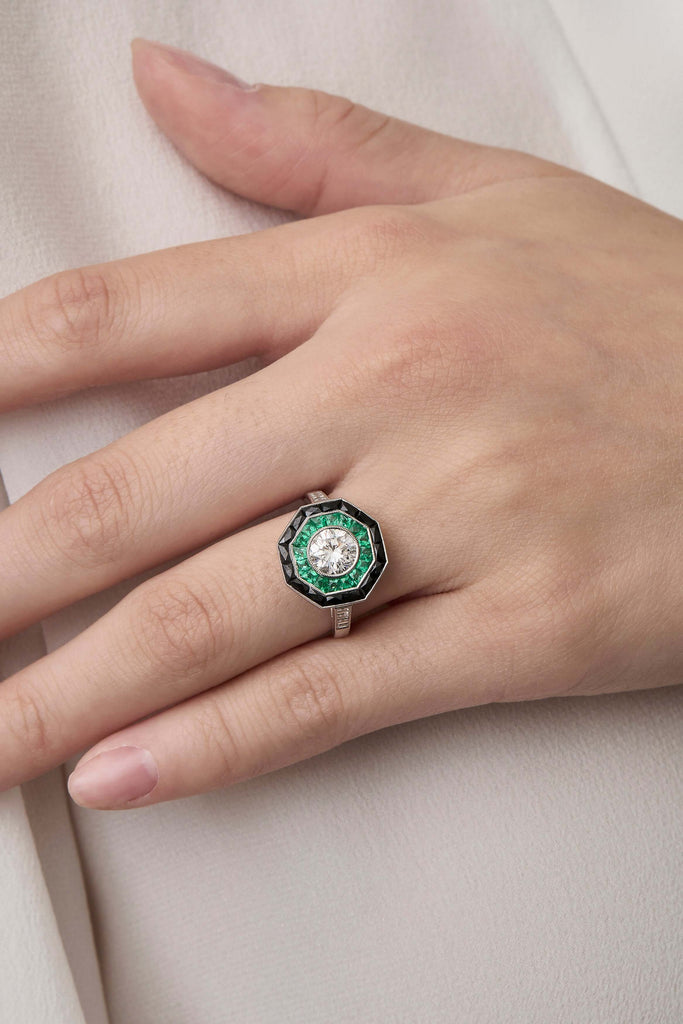 Octagonal Art Deco Design Ring