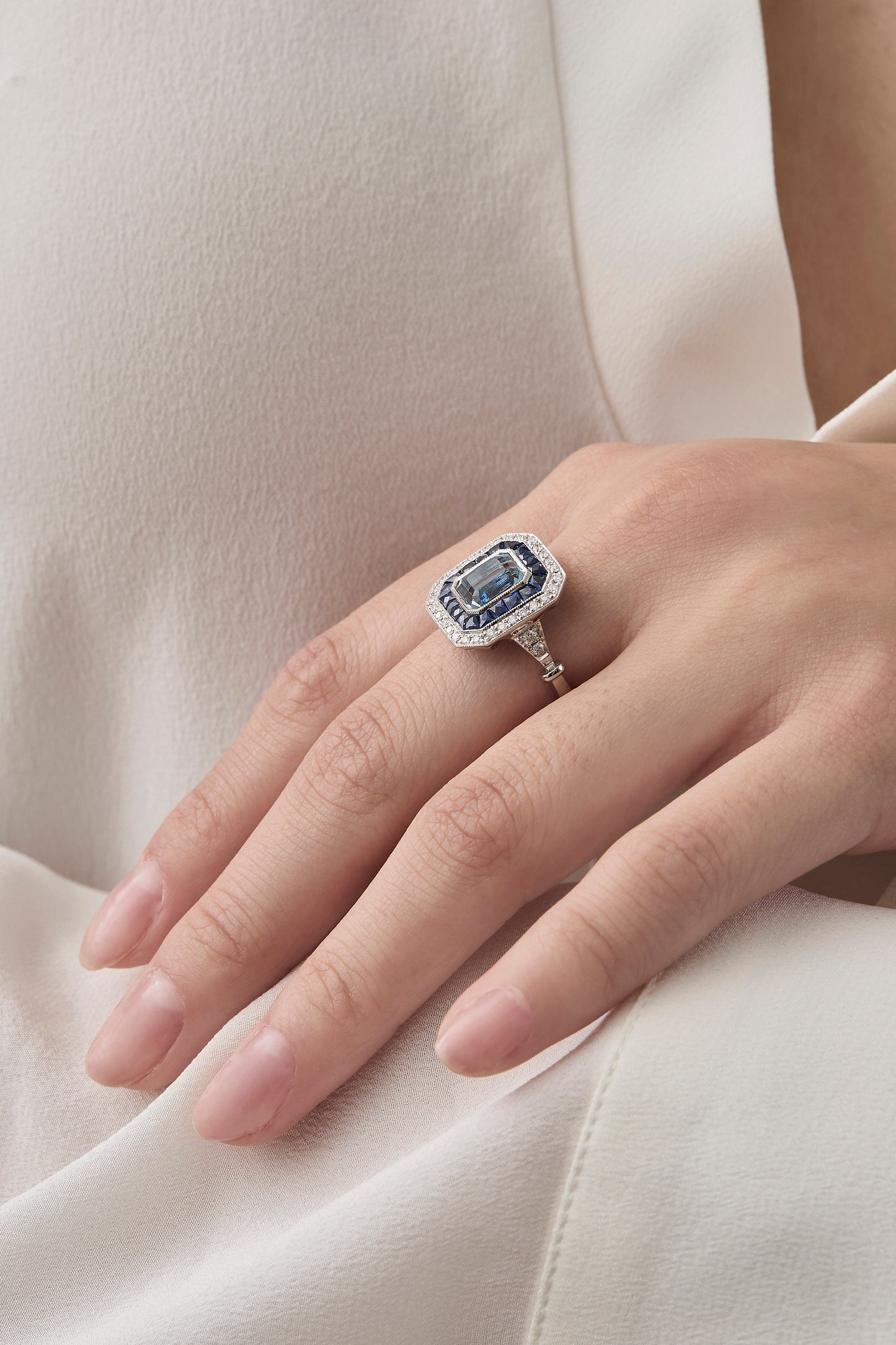 Aquamarine Decadent Ring