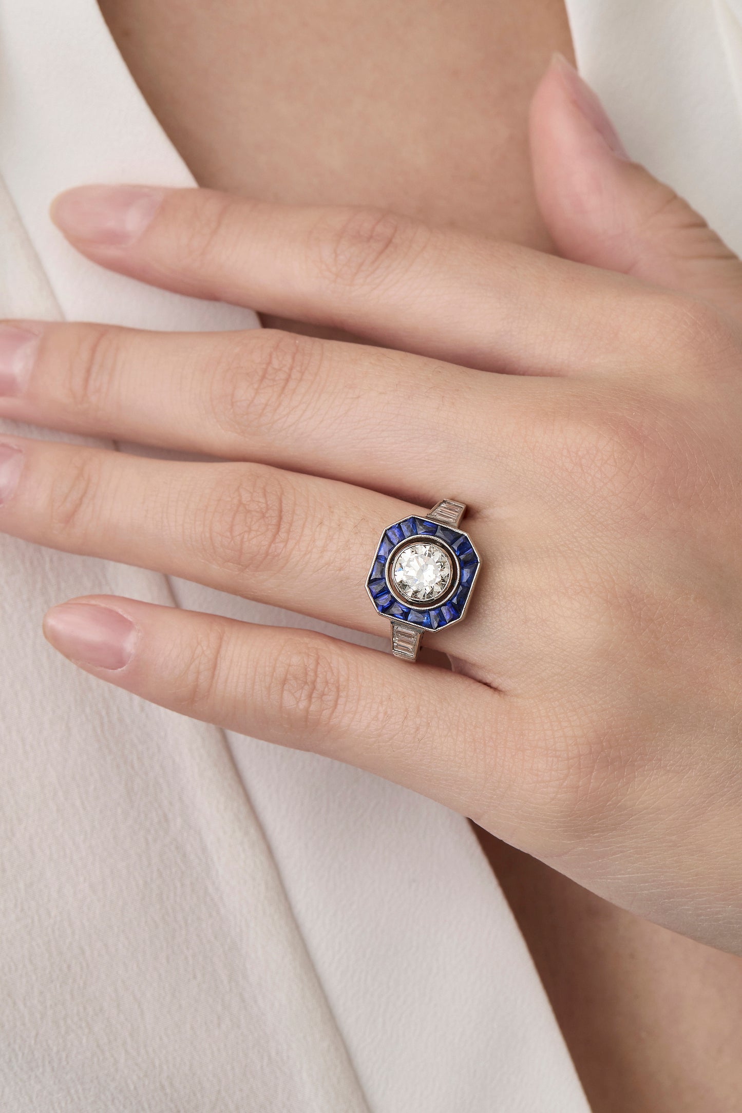 Sapphire Deco Ring