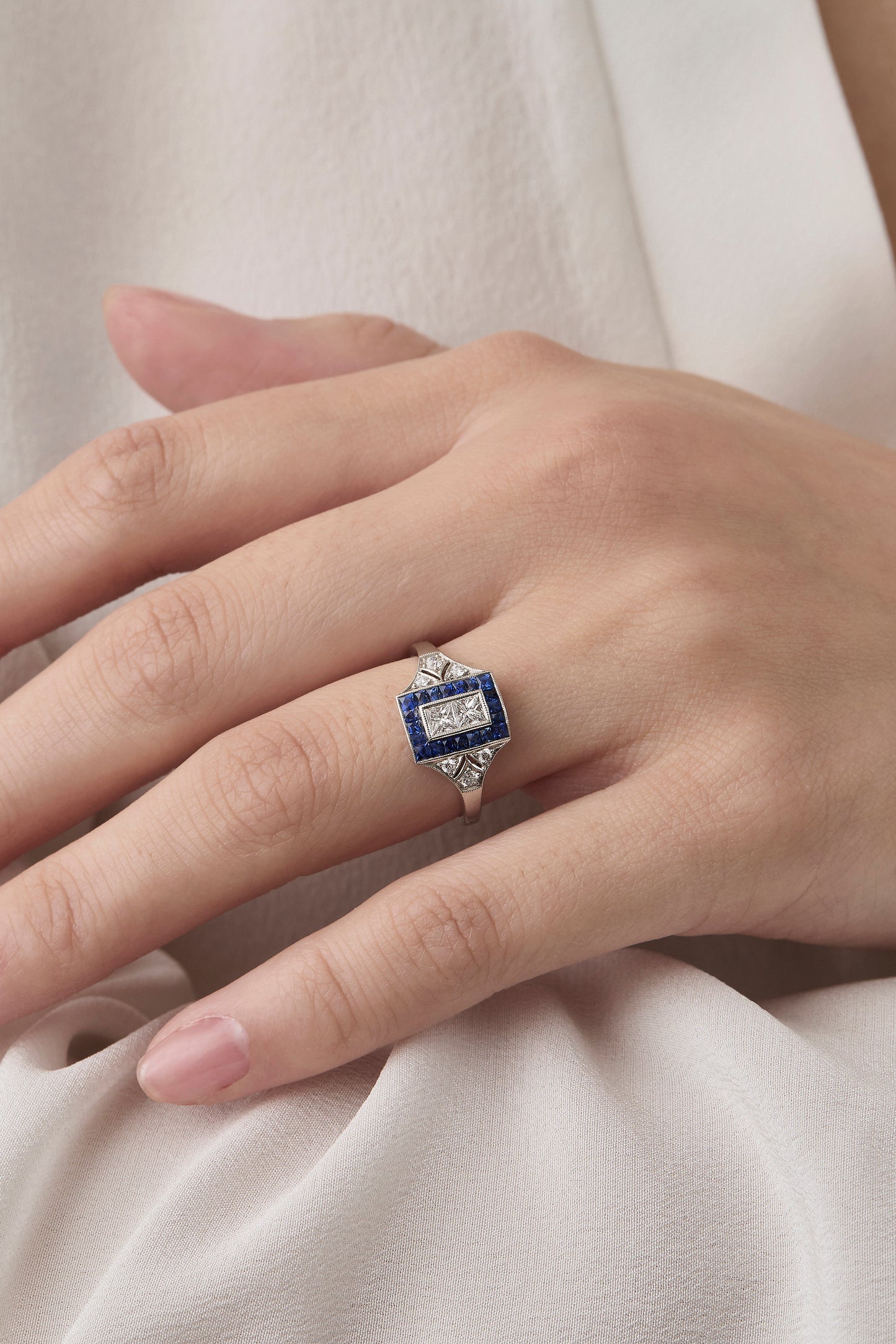 Sapphire Deco Ring