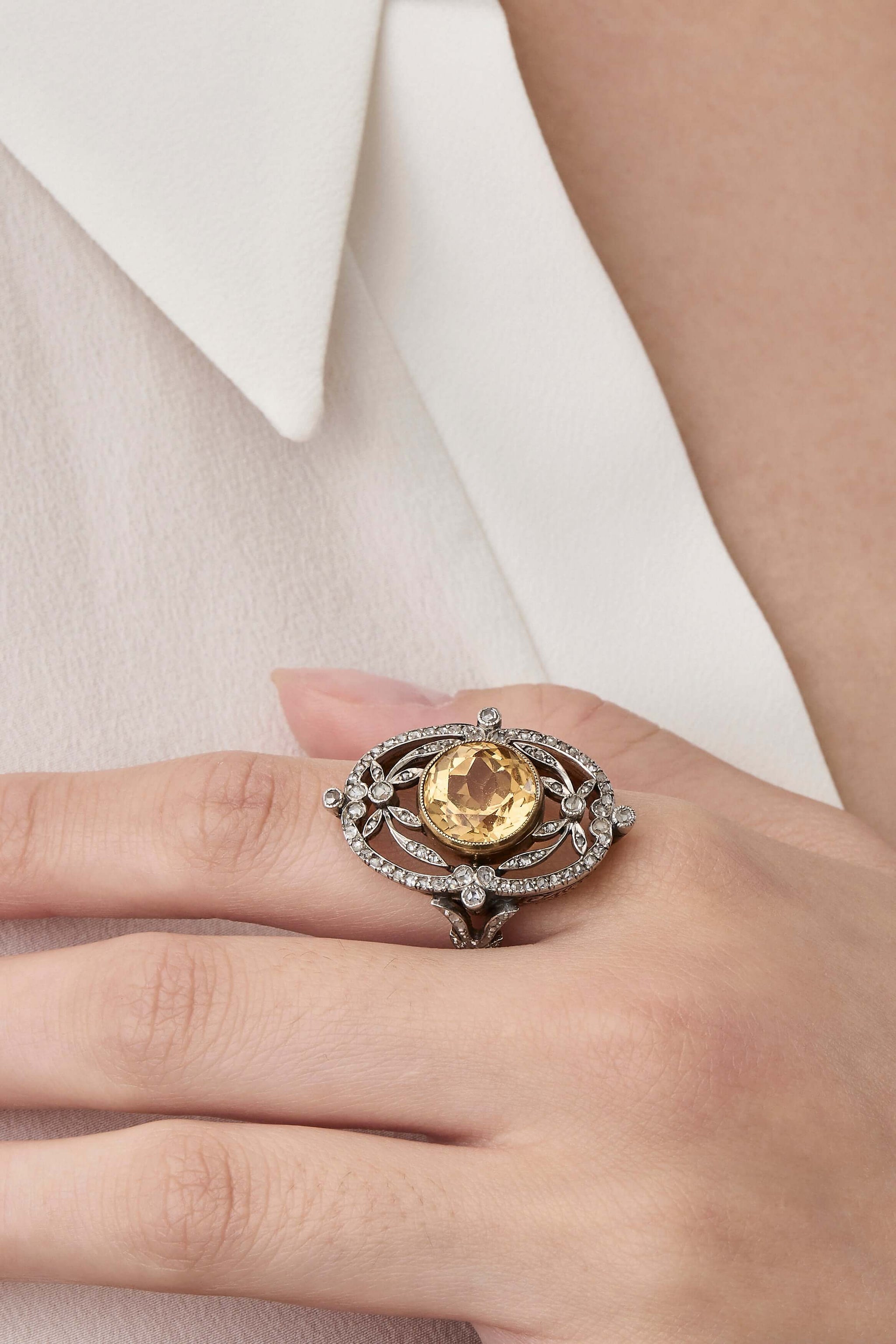 Art Nouveau Citrine Ring