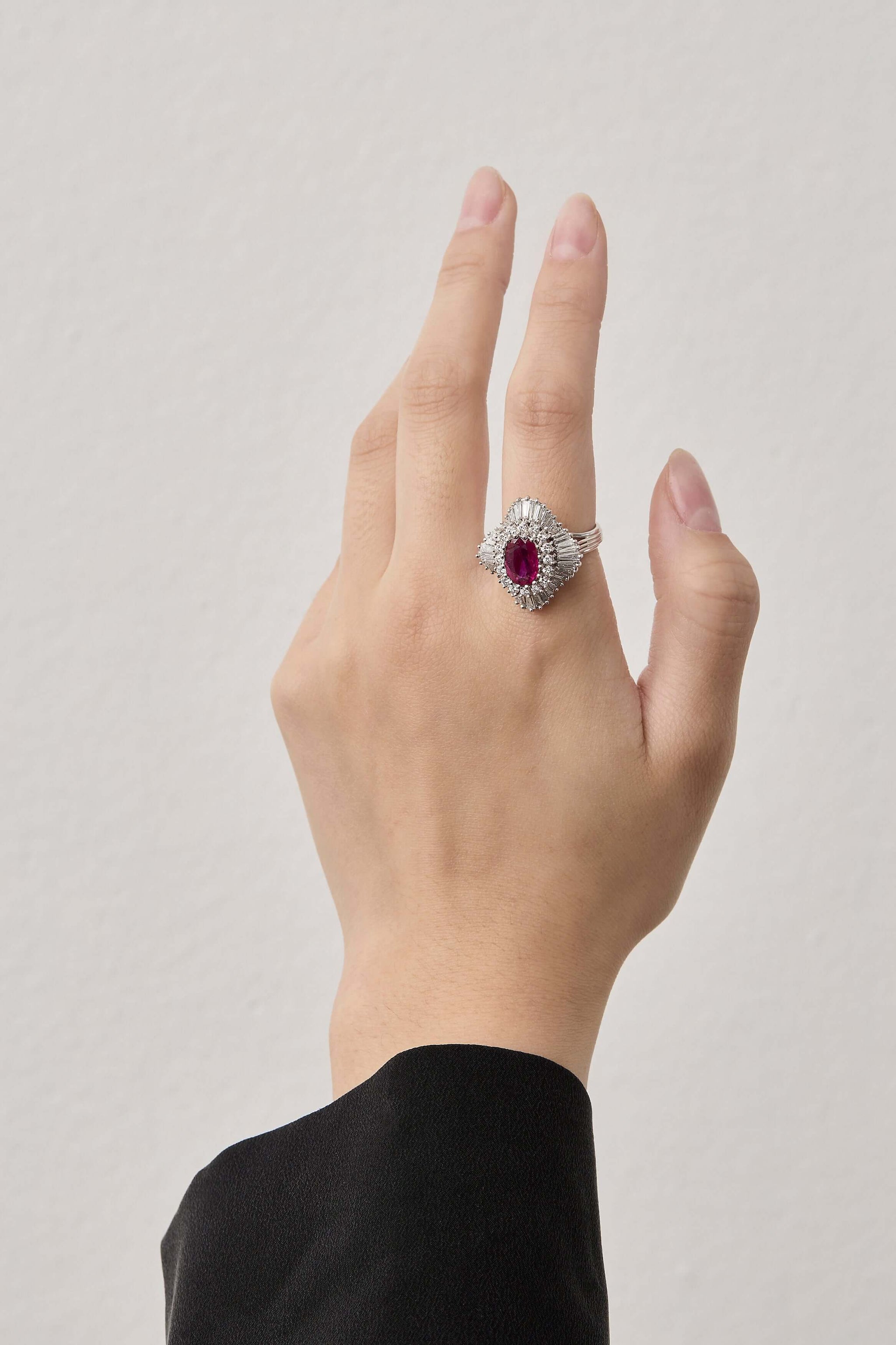 Mid-Century Ruby Ballerina Ring