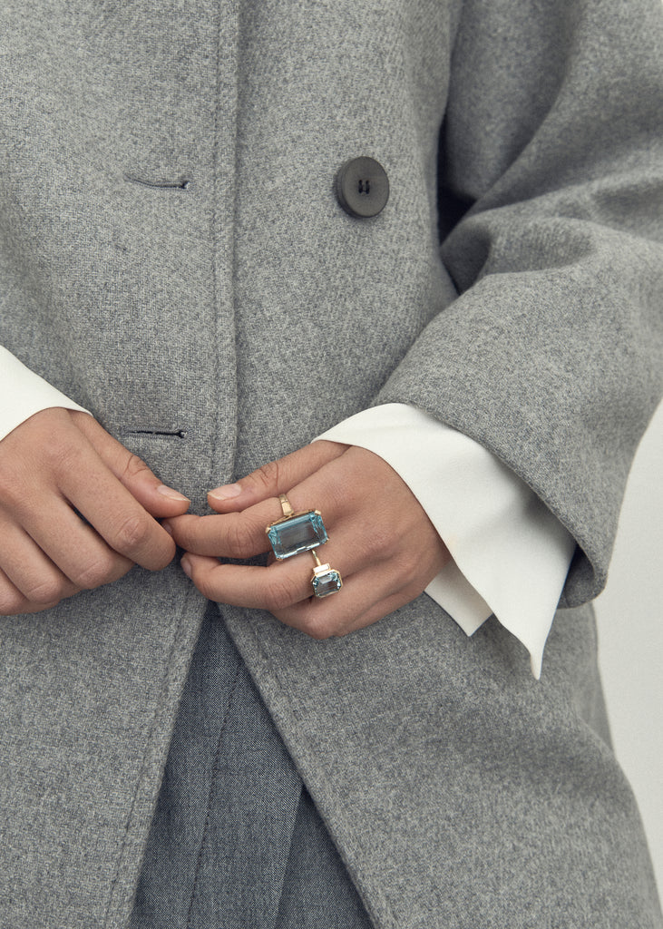 Mid Century Aquamarine Ring