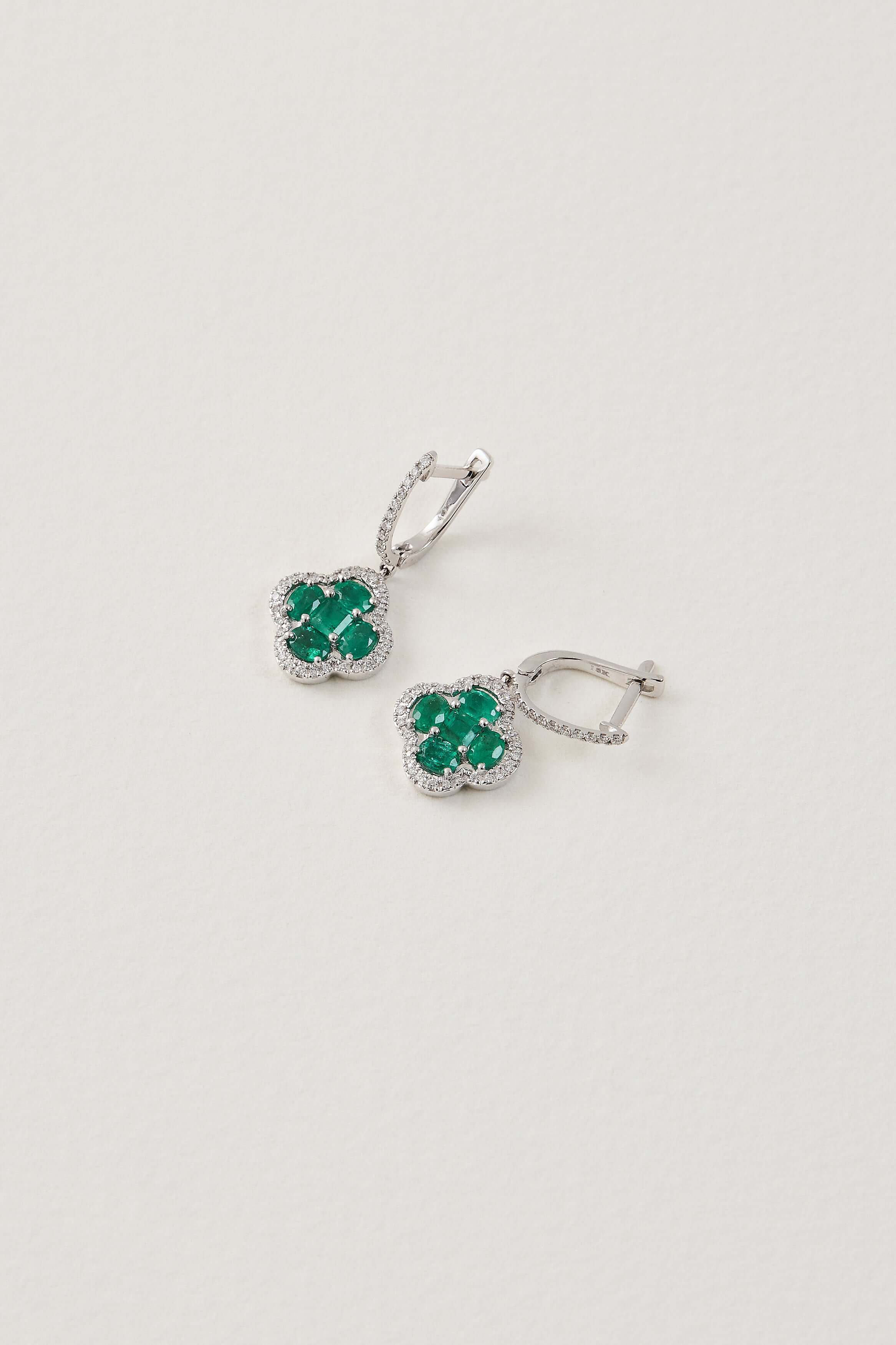 Emerald Clover Earrings